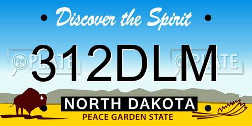 312DLM North Dakota License Plate