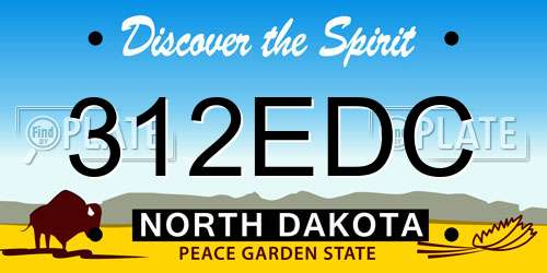 312EDC North Dakota License Plate