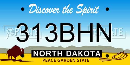 313BHN North Dakota License Plate