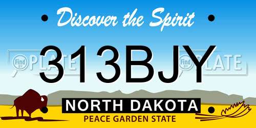 313BJY North Dakota License Plate