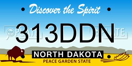 313DDN North Dakota License Plate