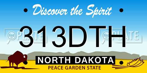 313DTH North Dakota License Plate