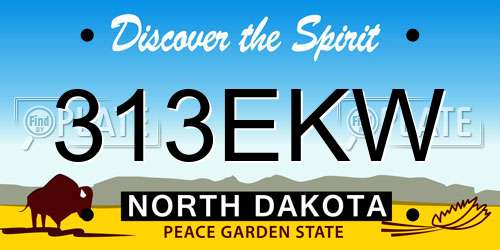 313EKW North Dakota License Plate