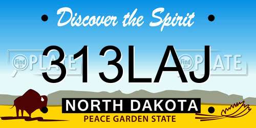 313LAJ North Dakota License Plate
