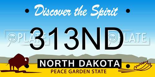 313ND North Dakota License Plate