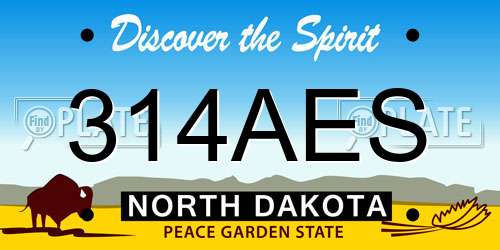 314AES North Dakota License Plate