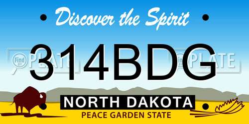 314BDG North Dakota License Plate