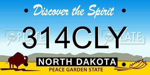 314CLY North Dakota License Plate