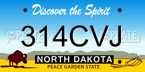 314CVJ North Dakota License Plate