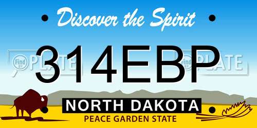 314EBP North Dakota License Plate