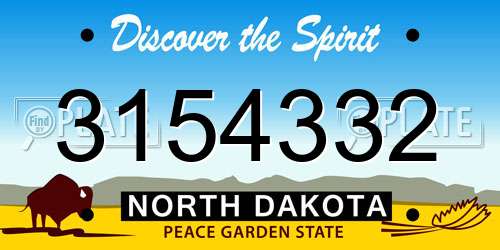 3154332 North Dakota License Plate