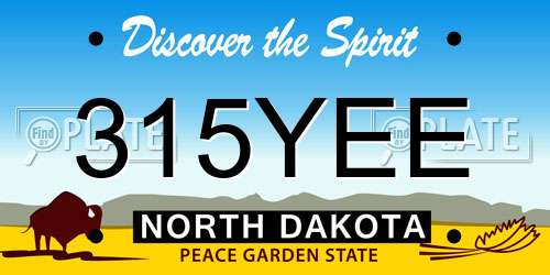 315YEE North Dakota License Plate