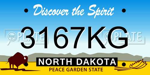 3167KG North Dakota License Plate