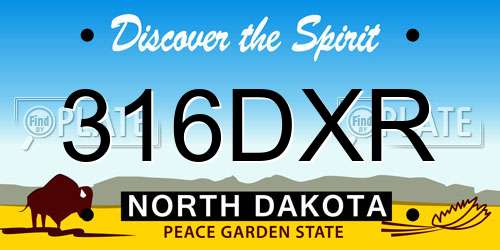 316DXR North Dakota License Plate