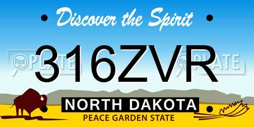 316ZVR North Dakota License Plate