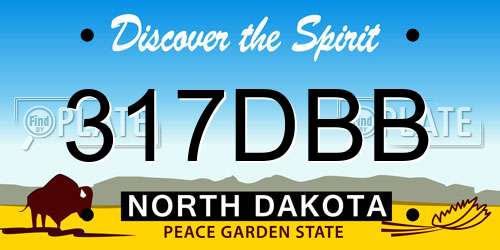 317DBB North Dakota License Plate