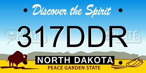 317DDR North Dakota License Plate