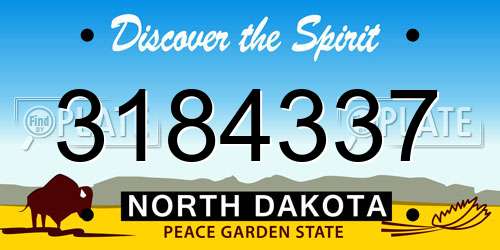 3184337 North Dakota License Plate