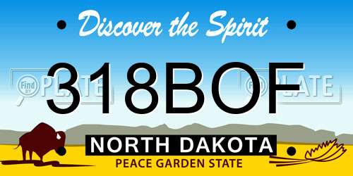 318BOF North Dakota License Plate