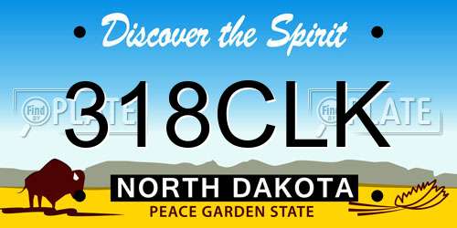 318CLK North Dakota License Plate