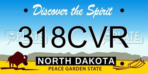 318CVR North Dakota License Plate