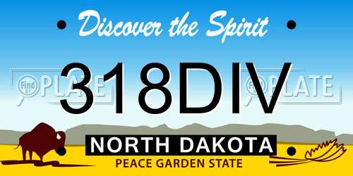 318DIV North Dakota License Plate