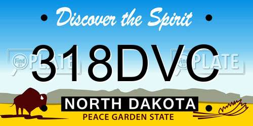 318DVC North Dakota License Plate