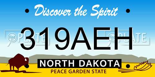 319AEH North Dakota License Plate
