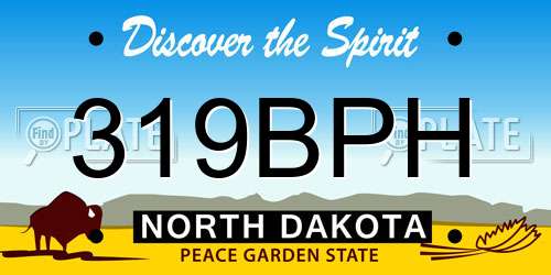 319BPH North Dakota License Plate