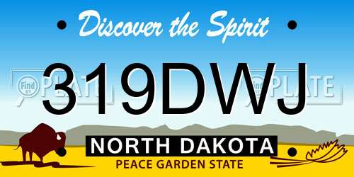 319DWJ North Dakota License Plate