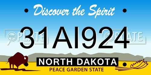 31AI924 North Dakota License Plate