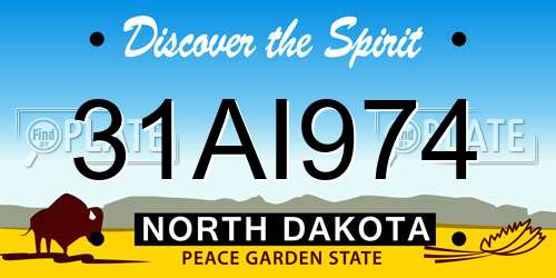 31AI974 North Dakota License Plate
