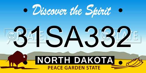 31SA332 North Dakota License Plate