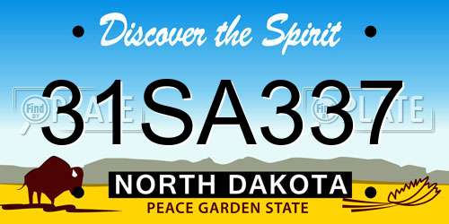 31SA337 North Dakota License Plate