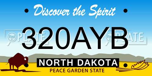 320AYB North Dakota License Plate