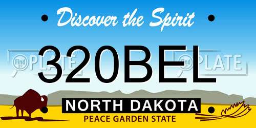 320BEL North Dakota License Plate