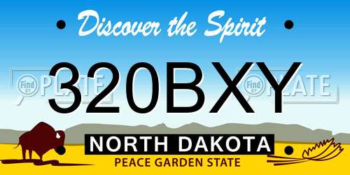 320BXY North Dakota License Plate