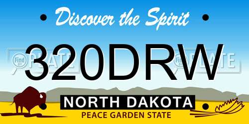 320DRW North Dakota License Plate