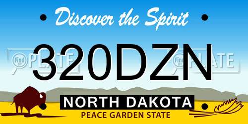 320DZN North Dakota License Plate