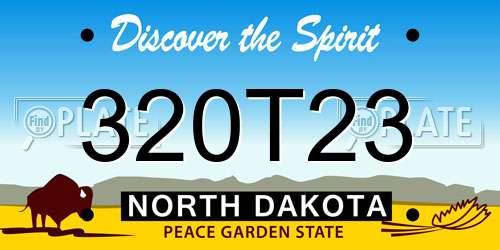 320T23 North Dakota License Plate