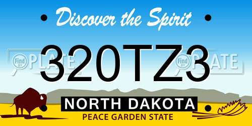 320TZ3 North Dakota License Plate