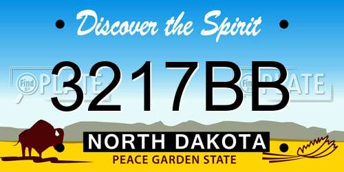 3217BB North Dakota License Plate