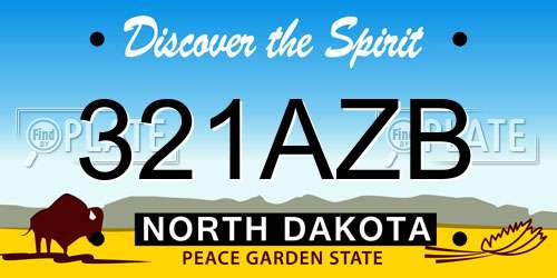 321AZB North Dakota License Plate