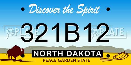 321B12 North Dakota License Plate