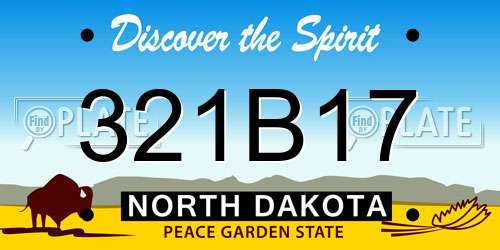 321B17 North Dakota License Plate