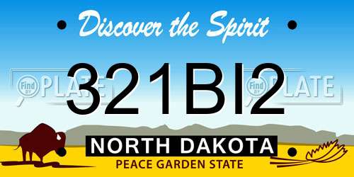 321BI2 North Dakota License Plate