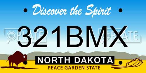 321BMX North Dakota License Plate