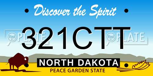 321CTT North Dakota License Plate