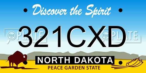 321CXD North Dakota License Plate