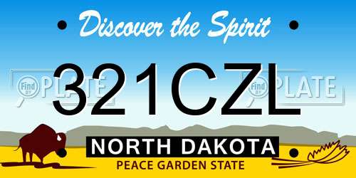 321CZL North Dakota License Plate